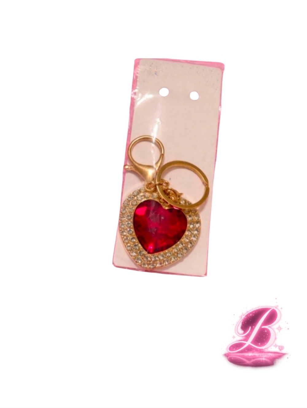 Bling heart bag charm - NWT